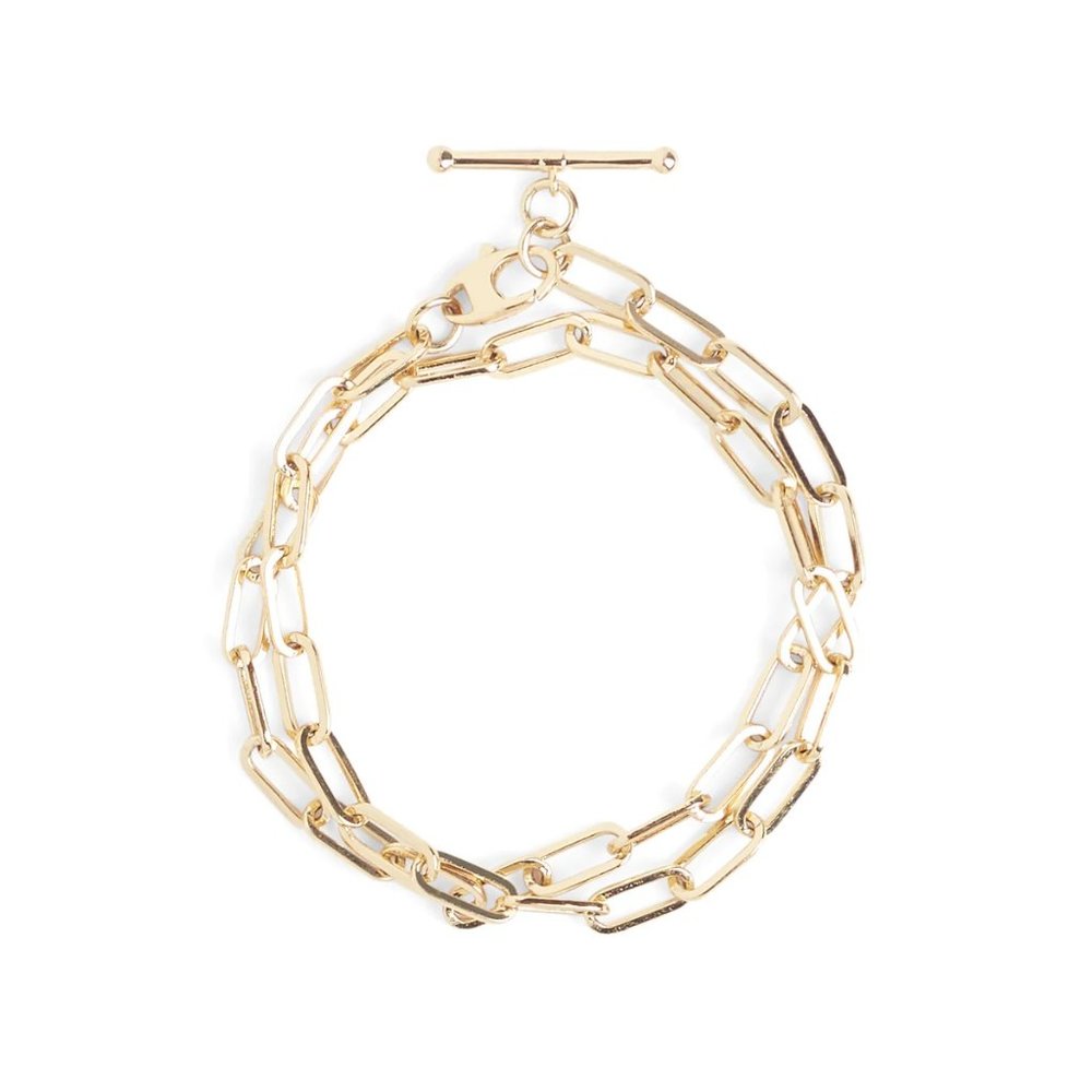 Loren Stewart X Curateur Double Wrap Chain Link Toggle Bracelet New
